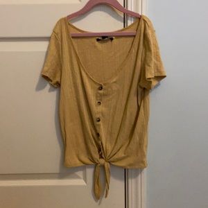 cute button up cropped shirt from american eagle